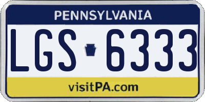 PA license plate LGS6333