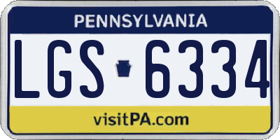 PA license plate LGS6334