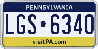 PA license plate LGS6340