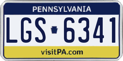 PA license plate LGS6341