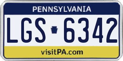 PA license plate LGS6342