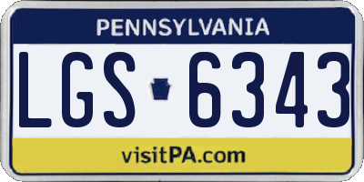 PA license plate LGS6343