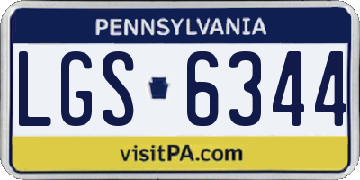 PA license plate LGS6344