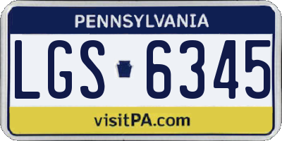 PA license plate LGS6345