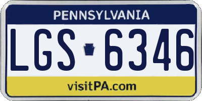 PA license plate LGS6346