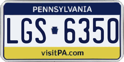 PA license plate LGS6350