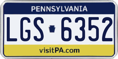 PA license plate LGS6352