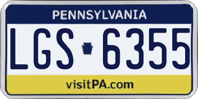 PA license plate LGS6355