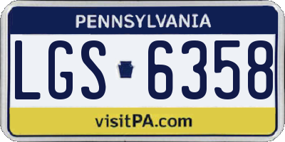 PA license plate LGS6358