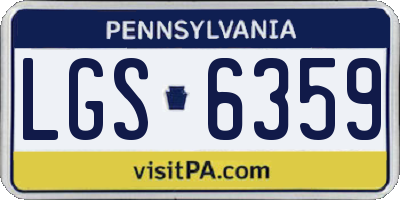 PA license plate LGS6359