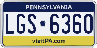 PA license plate LGS6360