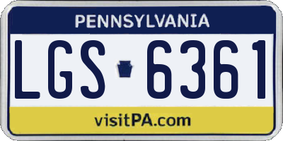 PA license plate LGS6361
