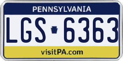 PA license plate LGS6363