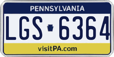 PA license plate LGS6364