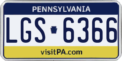 PA license plate LGS6366