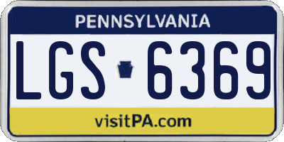 PA license plate LGS6369