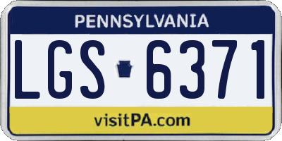 PA license plate LGS6371