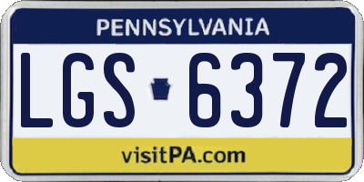 PA license plate LGS6372
