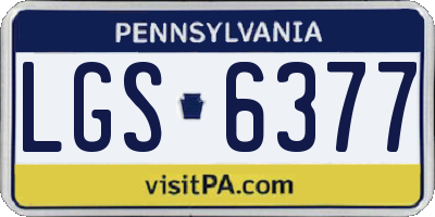 PA license plate LGS6377