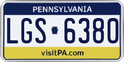 PA license plate LGS6380
