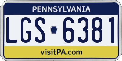 PA license plate LGS6381