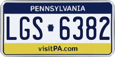 PA license plate LGS6382
