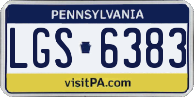 PA license plate LGS6383