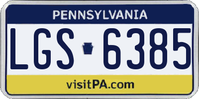 PA license plate LGS6385