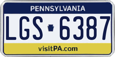 PA license plate LGS6387