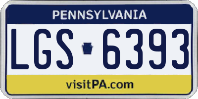 PA license plate LGS6393
