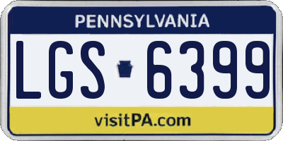 PA license plate LGS6399