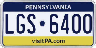 PA license plate LGS6400