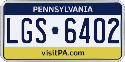 PA license plate LGS6402