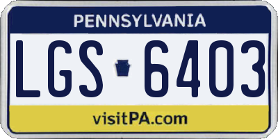 PA license plate LGS6403