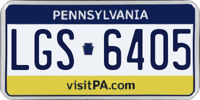 PA license plate LGS6405