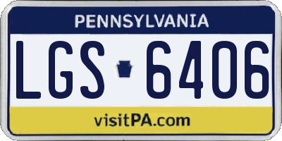 PA license plate LGS6406