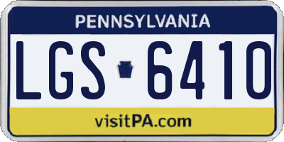 PA license plate LGS6410