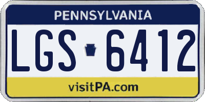 PA license plate LGS6412