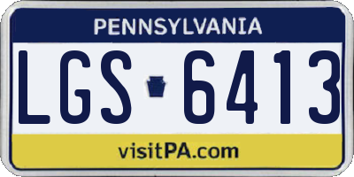 PA license plate LGS6413