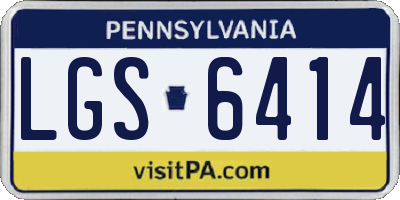 PA license plate LGS6414