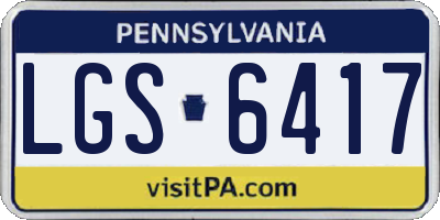 PA license plate LGS6417