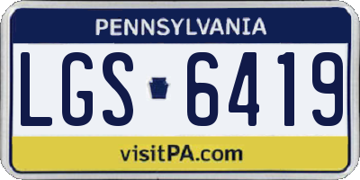PA license plate LGS6419