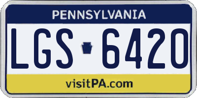PA license plate LGS6420