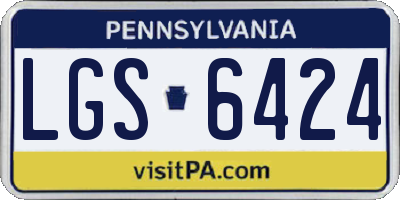 PA license plate LGS6424