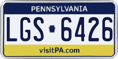 PA license plate LGS6426