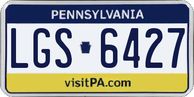PA license plate LGS6427