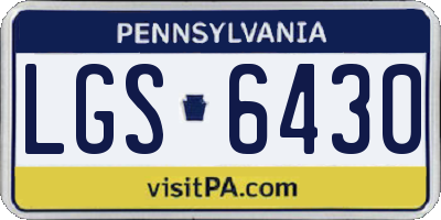 PA license plate LGS6430