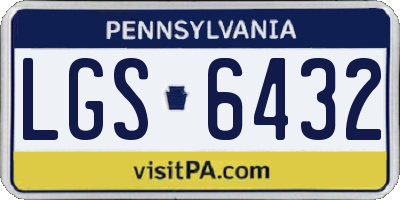 PA license plate LGS6432