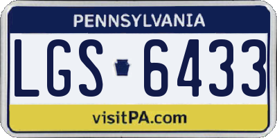 PA license plate LGS6433
