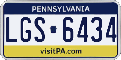 PA license plate LGS6434